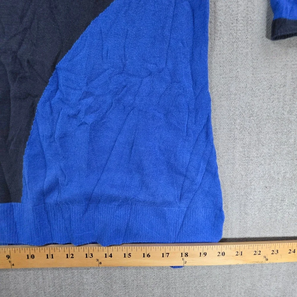 Christopher & Banks Sweater Women Small Blue Colorblock 3/4 Sleeve Cotton